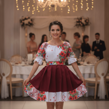 Rochie Traditionala stilizata cu maci 15