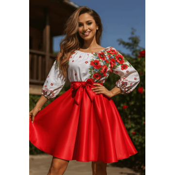 Rochie Traditionala stilizata cu maci 9