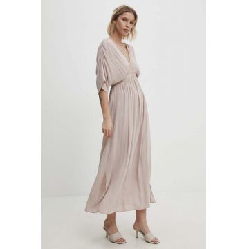 Answear Lab rochie culoarea bej, maxi, evazată