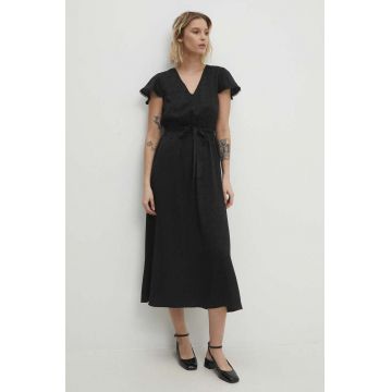 Answear Lab rochie culoarea negru, midi, evazati