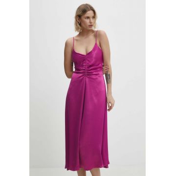 Answear Lab rochie culoarea roz, maxi, drept