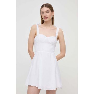 Armani Exchange rochie culoarea alb, mini, evazati