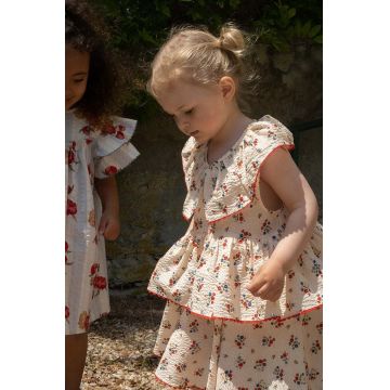 Konges Sløjd rochie din bumbac pentru copii culoarea portocaliu, mini, evazati