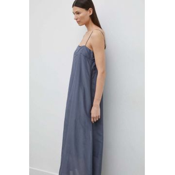 Lovechild rochie din amestec de mătase culoarea bleumarin, maxi, evazați 24-2-747-2026