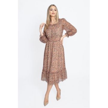 Rochie 840 imprimat maro Viada