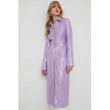 Stine Goya rochie culoarea violet, midi, mulata