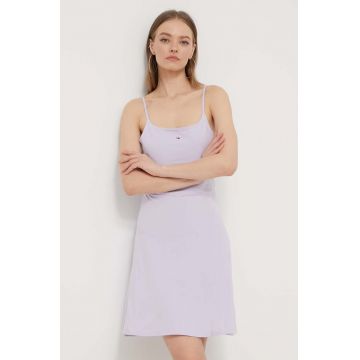 Tommy Jeans rochie culoarea violet, mini, evazați DW0DW17988