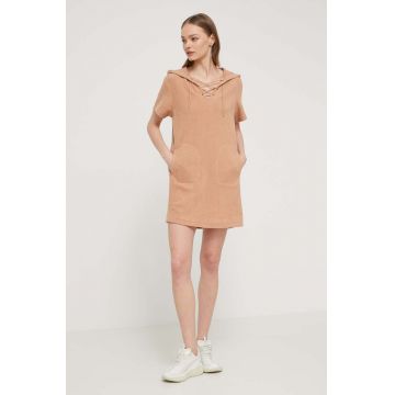 UGG rochie culoarea bej, mini, drept, 1152783