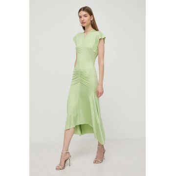 Victoria Beckham rochie culoarea verde, maxi, evazați 1224WDR005425A