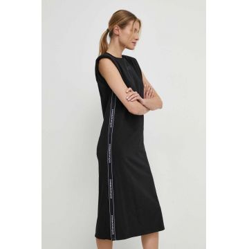 EA7 Emporio Armani rochie culoarea negru, midi, oversize