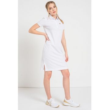 Rochie-tricou cu insertii stralucitoare - Alb optic
