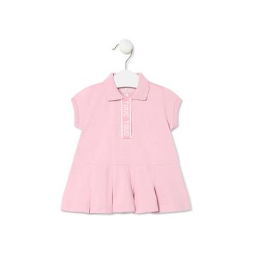 Tous rochie din bumbac pentru copii culoarea roz, mini, evazati
