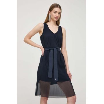 Armani Exchange rochie culoarea albastru marin, mini, evazati, 3DYA10 YN8QZ