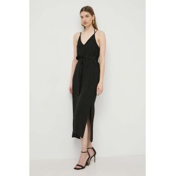 Armani Exchange rochie culoarea negru, maxi, evazati, 3DYA45 YN9RZ