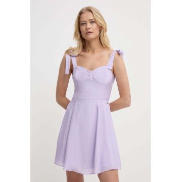 Armani Exchange rochie culoarea violet, mini, evazati