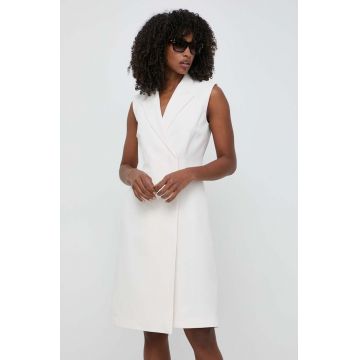 BOSS rochie culoarea alb, mini, drept