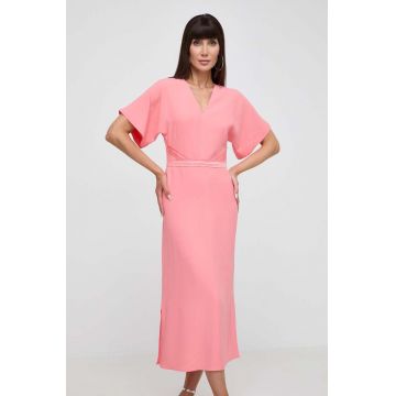 BOSS rochie culoarea roz, maxi, oversize, 50512822