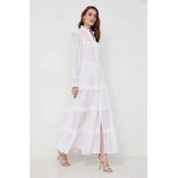 Ivy Oak rochie culoarea alb, maxi, evazați, IO117619
