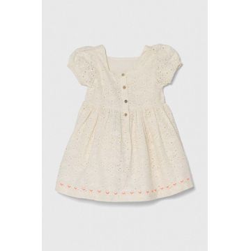 zippy rochie din bumbac pentru bebeluși culoarea bej, mini, evazati