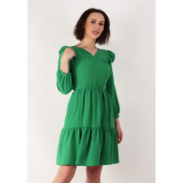 Rochie lejera din crep elastic Verde 36