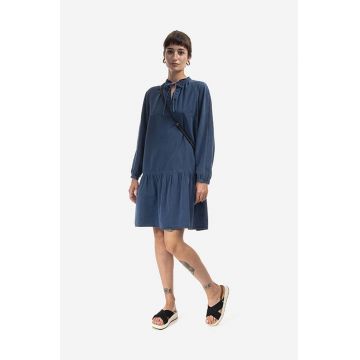 A.P.C. rochie culoarea bleumarin, mini, evazati COEYL.F05944-INDIGOWASH