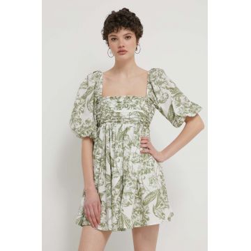 Abercrombie & Fitch rochie culoarea verde, mini, evazati