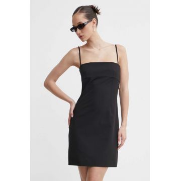 HUGO rochie culoarea negru, mini, mulată, 50510442