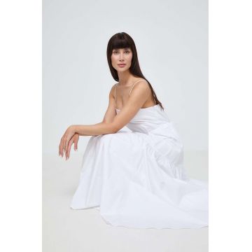 Ivy Oak rochie din bumbac culoarea alb, maxi, evazați, IO117615