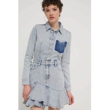 Karl Lagerfeld Jeans rochie din denim mini, evazată