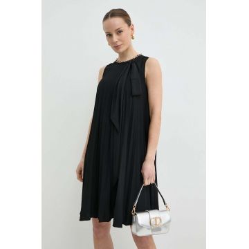 Nissa rochie culoarea negru, mini, evazati, RC14842