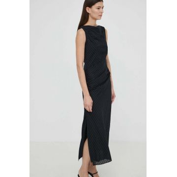 Samsoe Samsoe rochie din bumbac SAHIRA culoarea negru, maxi, drept, F24100120