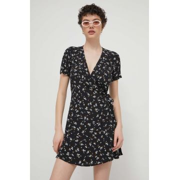 Tommy Jeans rochie culoarea negru, mini, evazați, DW0DW17941