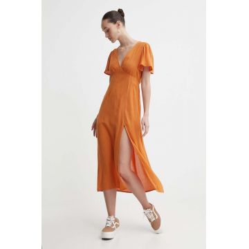 Billabong rochie culoarea portocaliu, midi, drept, EBJWD00134