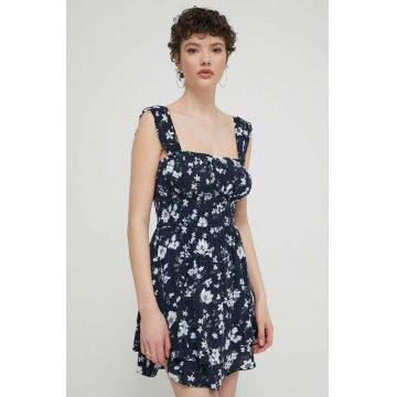 Hollister Co. rochie culoarea albastru marin, mini, evazati