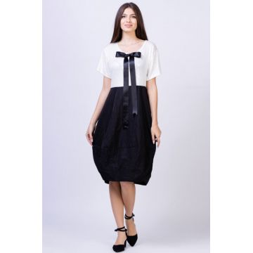 Rochie lalea cu paiete fine, tafta neagra si funda