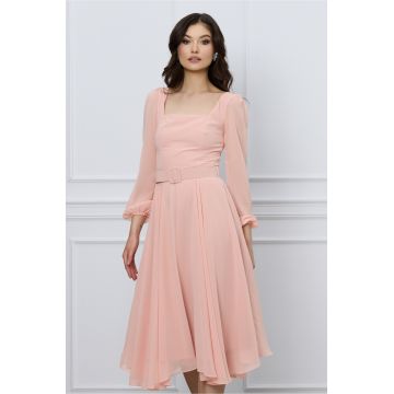 Rochie Andra midi din voal somon Rochie Andra midi din voal somon