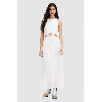 AllSaints rochie MABEL DRESS culoarea alb, maxi, evazati, WD585Z