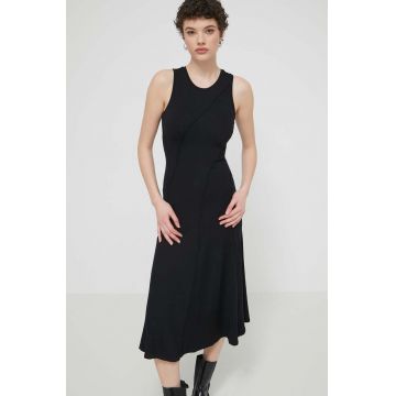 Desigual rochie FILADELFIA culoarea negru, midi, evazati, 24SWVK56