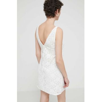 Desigual rochie LACE culoarea bej, mini, drept, 24SWVW48