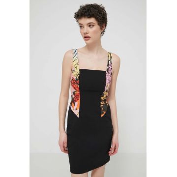 Desigual rochie MARBELLA LACROIX culoarea negru, mini, mulata, 24SWVW75