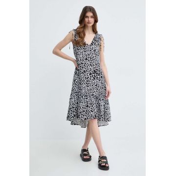 Karl Lagerfeld rochie din in midi, evazati