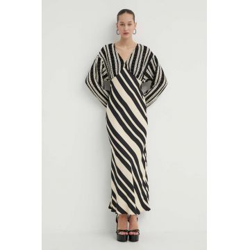 Never Fully Dressed rochie culoarea negru, maxi, evazati