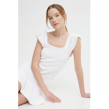 Pepe Jeans rochie din bumbac GESA DRESS culoarea alb, mini, drept, PL953524