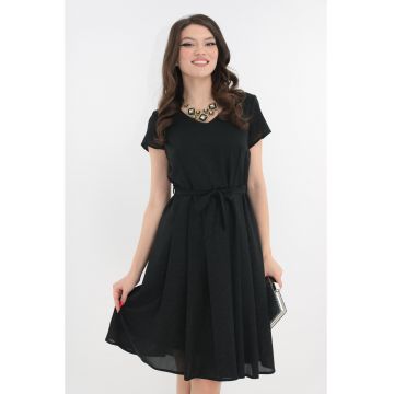 Rochie neagra de ocazie cu glitter discret