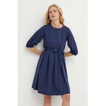 Weekend Max Mara rochie din bumbac culoarea bleumarin, mini, evazați, 2415621072600 2415620000000