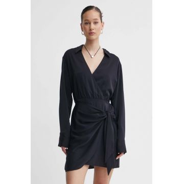 Abercrombie & Fitch rochie culoarea negru, mini, drept