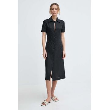Liviana Conti rochie din in culoarea negru, mini, evazați, L4SL25