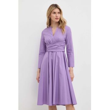 MAX&Co. rochie din bumbac culoarea violet, mini, evazați, 2416221154200 2416220000000