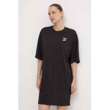 Puma rochie din bumbac BETTER CLASSIC culoarea negru, mini, oversize, 624232