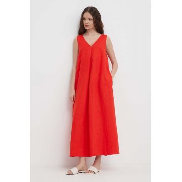 United Colors of Benetton rochie din in culoarea rosu, maxi, evazati